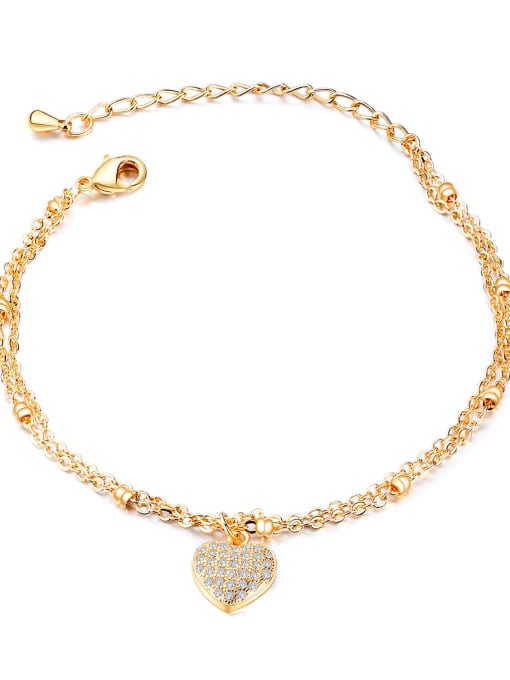 545 - [Golden Money] Copper With Gold Plated Trendy Heart Bracelets
